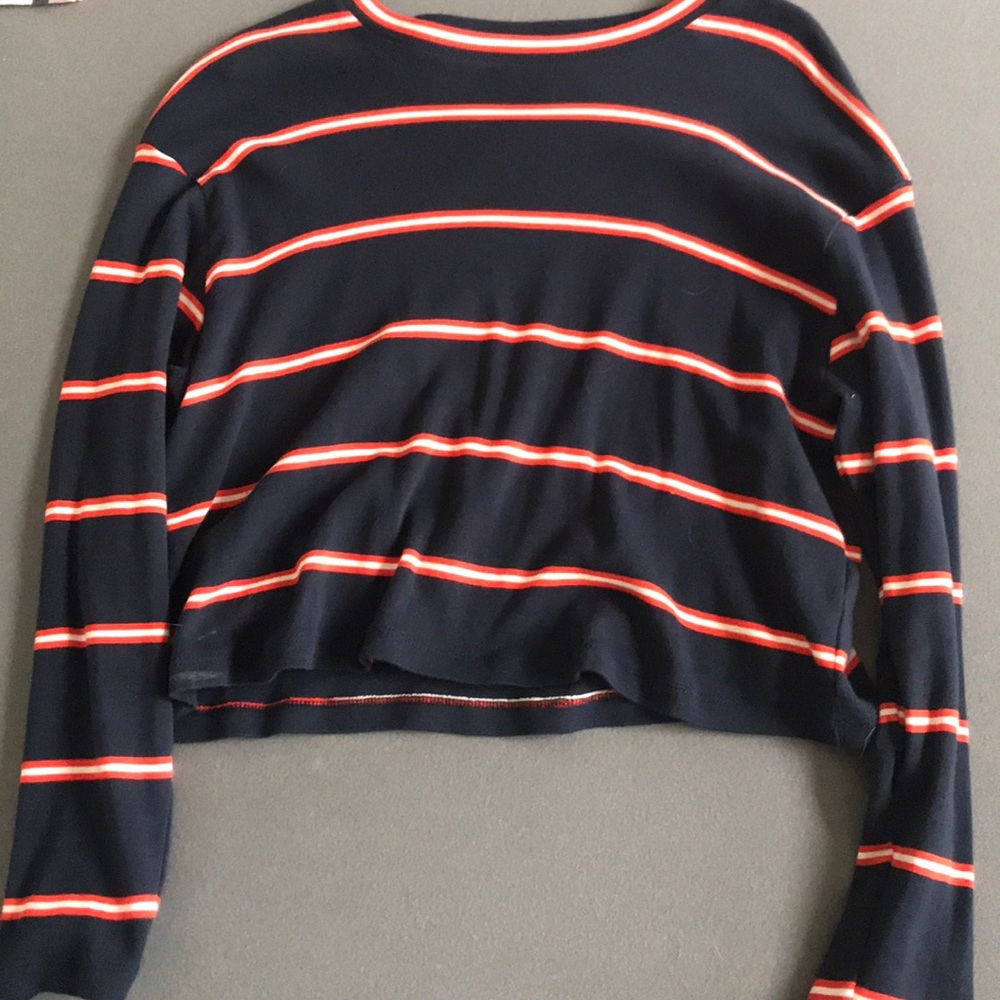 TOPSHOP red and blue long sleeves t-shirt